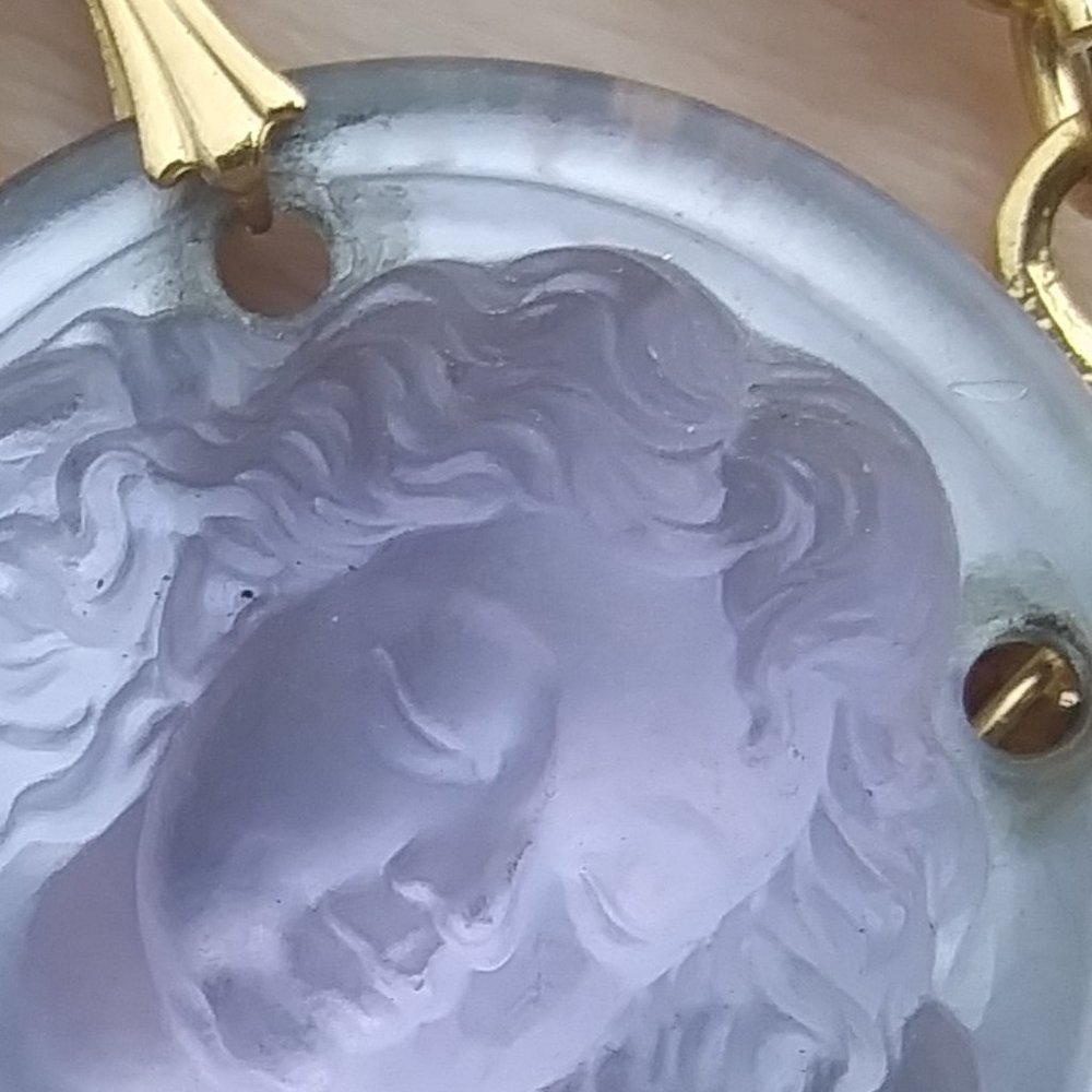 Kirks Folly Dream Angel Necklace Lavender raised cameo stars moon ethereal Flaws - Picture 16 of 16